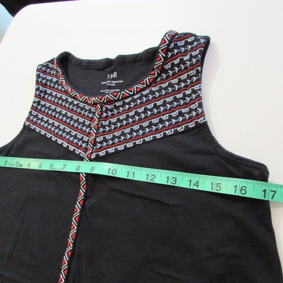 J Jill Embroidered Dipped Hem Knit Tank Cotton Blend XS - Picture 10 of 14